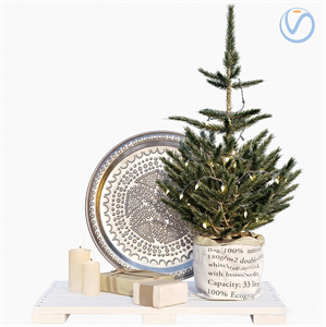 Modern Christmas Tree Candle Ornament 3d model
